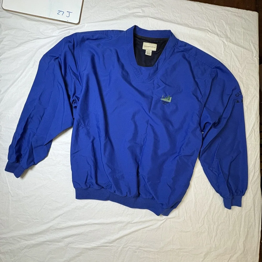 VTG Cutter & Buck‎ Mens Blue golf pullover windbreaker size Medium Juniper Hill